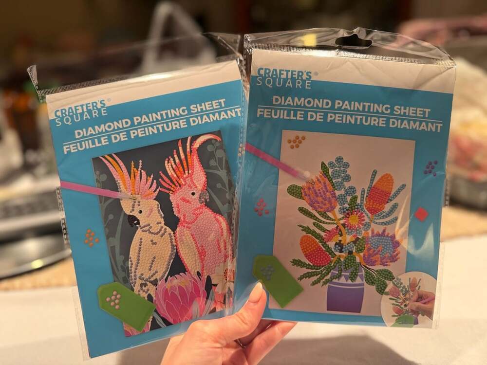 Crafter’s Square Diamond Painting 2-pack — Cockatoos + Floral Bouquet